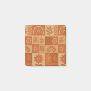 Terracotta Patchwork Quilt Rustic Farmhouse Floral Post-it Notes