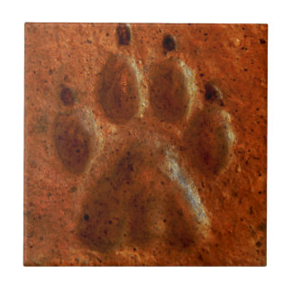 "Terracotta Paw Print" by Carter L. Shepard" Tile