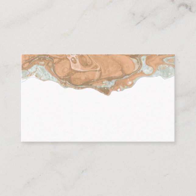 Terracotta Peach & Mint Minimalist FLAT Place Card (Front)
