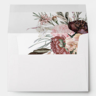 Terracotta, Peach, Rose, Marsala Floral Wedding E Envelope