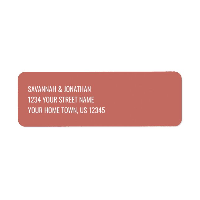 Terracotta Peach Solid Colour Return Address (Front)