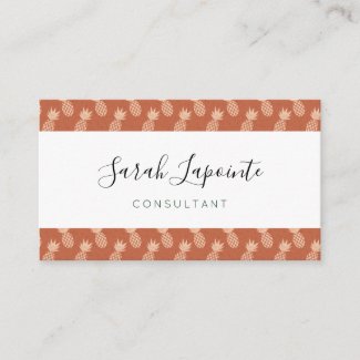 Terracotta & Peach Tropical Pineapple Pattern