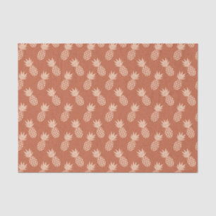 Terracotta & Peach Tropical Pineapple Pattern Tissue Paper