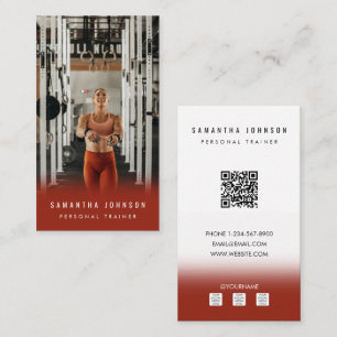 Terracotta Personal Trainer Fitness Athlete Photo  Business Card