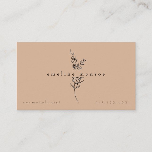 Terracotta Personalized Botanical Business Card (Front)