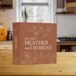 Terracotta Personalized Floral Boho Simple Wedding Binder<br><div class="desc">The terracotta burnt orange boho floral personalized wedding 3 ring binder is perfect for keeping all of your important wedding memories in one place! This binder can also serve as a custom guest book, which is personalized with the details of your special day. This guest book is a great way...</div>