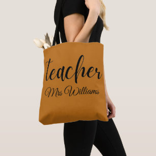 Terracotta Personalized Teacher Tote Bag