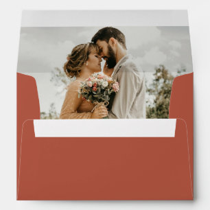 Terracotta Photo Wedding Envelope