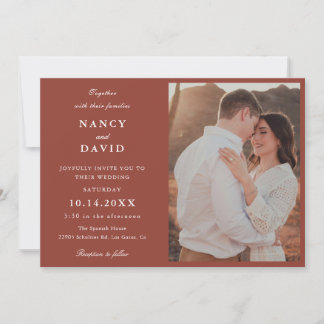Terracotta Photo Wedding  Invitation