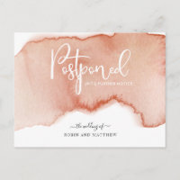 Terracotta Postponement Wedding Announcement