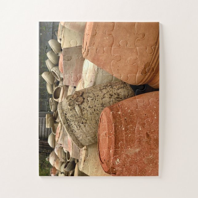 Terracotta Pots on Display | Scicli, Sicily Jigsaw Puzzle (Vertical)