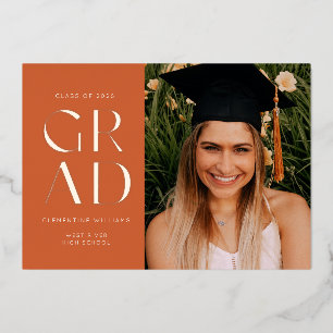 Terracotta Pressed Foil Grad Block Graduation