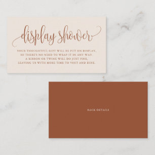 Terracotta Pretty Script Boho Display Shower Card