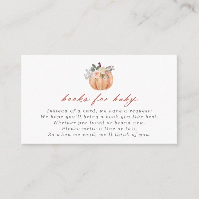 Terracotta Pumpkin and Roses Books for Baby Enclosure Card (Front)