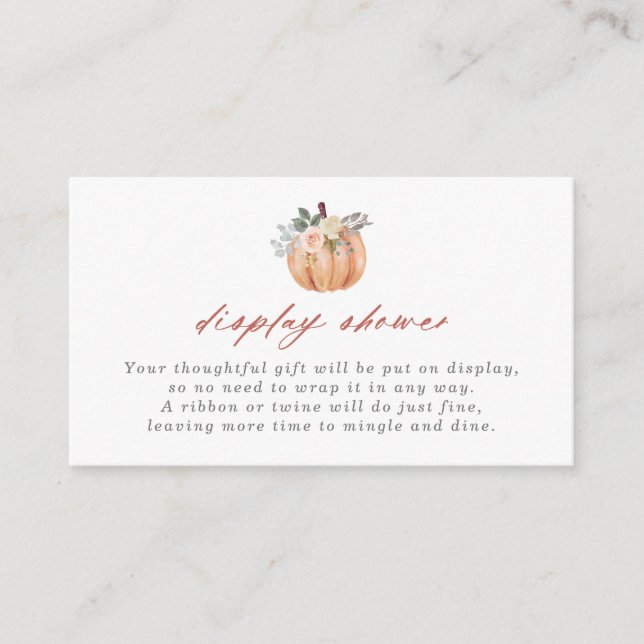 Terracotta Pumpkin and Roses Display Shower Enclosure Card (Front)