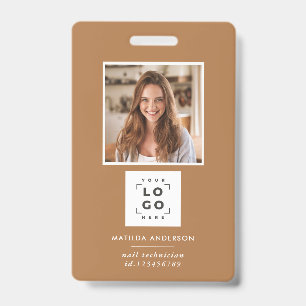 Terracotta QR code modern minimal photo abstract Badge