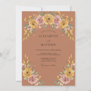 Terracotta Radiant Autumnal Wedding Invitation