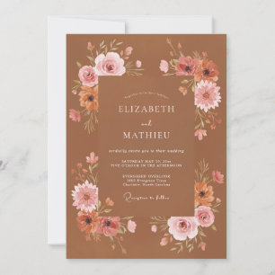 Terracotta Radiant Fall Wedding Invitation