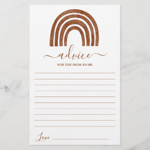 Terracotta Rainbow Advice for the Mom To Be card