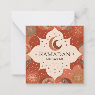 Terracotta Red Craft Ramadan Mubarak Card