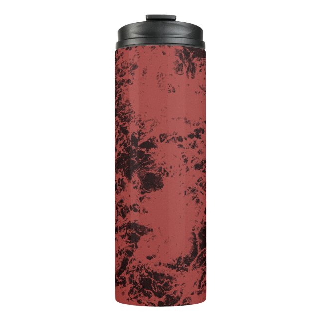 Terracotta red marble texture  thermal tumbler (Front)