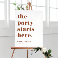Terracotta Retro Bold The Party Starts Here