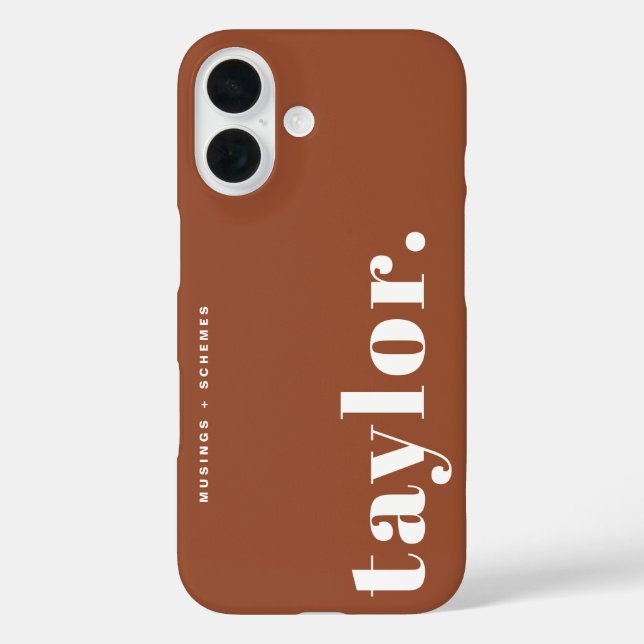 Terracotta  Retro Typography Personalized Case-Mate iPhone Case (Back)