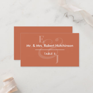 Terracotta Reverse Ampersand Wedding | Table Seat Place Card