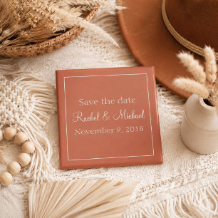 Terracotta Romance Save the Date Wedding Magnet