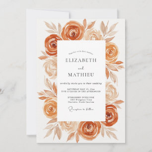 Terracotta Rose Botanical Romance Wedding Invitation