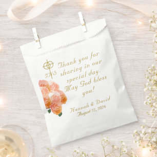 Terracotta Rose Catholic Wedding Favour Bag