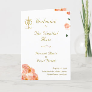 Terracotta Rose Catholic Wedding Program
