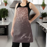 Terracotta Rose Gold Blush Pink Glitter Monogram Apron<br><div class="desc">Terracotta and Rose Gold - Blush Pink Sparkle Glitter Brushed Metal Monogram Name Apron. This makes the perfect sweet 16 birthday,  wedding,  bridal shower,  anniversary,  baby shower or bachelorette party gift for someone that loves glam luxury and chic styles.</div>