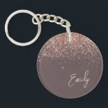 Terracotta Rose Gold Blush Pink Glitter Monogram  Keychain<br><div class="desc">Terracotta and Rose Gold - Blush Pink Sparkle Glitter Script Monogram Name Keychain. This makes the perfect sweet 16 birthday,  wedding,  bridal shower,  anniversary,  baby shower or bachelorette party gift for someone that loves glam luxury and chic styles.</div>