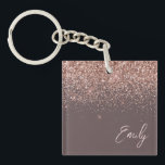 Terracotta Rose Gold Blush Pink Glitter Monogram Keychain<br><div class="desc">Terracotta and Rose Gold Blush Pink Faux Foil Sparkle Glitter Script Monogram Name Keychain. This makes the perfect sweet 16 birthday,  wedding,  bridal shower,  anniversary,  baby shower or bachelorette party gift for someone that loves glam luxury and chic styles.</div>