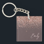 Terracotta Rose Gold Blush Pink Glitter Monogram Keychain<br><div class="desc">Terracotta and Rose Gold Blush Pink Faux Foil Sparkle Glitter Script Monogram Name Keychain. This makes the perfect sweet 16 birthday,  wedding,  bridal shower,  anniversary,  baby shower or bachelorette party gift for someone that loves glam luxury and chic styles.</div>