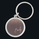 Terracotta Rose Gold Blush Pink Glitter Monogram Keychain<br><div class="desc">Terracotta and Rose Gold - Blush Pink Sparkle Glitter Script Monogram Name Keychains (Key Chain). This makes the perfect sweet 16 birthday,  wedding,  bridal shower,  anniversary,  baby shower or bachelorette party gift for someone that loves glam luxury and chic styles.</div>