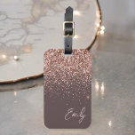 Terracotta Rose Gold Blush Pink Glitter Monogram Luggage Tag<br><div class="desc">Terracotta and Rose Gold - Blush Pink Sparkle Glitter Monogram Name Luggage Bag Tag. This makes the perfect sweet 16 birthday,  wedding,  bridal shower,  baby shower or bachelorette party gift for someone travelling in style.</div>