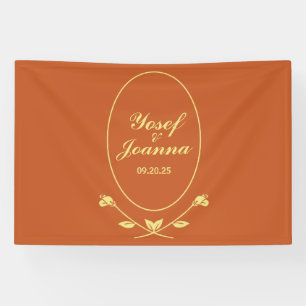 Terracotta Rose Wedding Banner