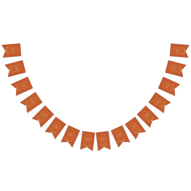 Terracotta Rose Wedding Bunting Flags Banner (All)