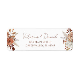 Terracotta rouille Floral Boho Autumn Mariage de f