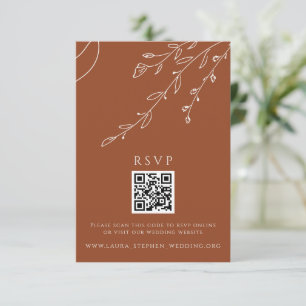 Terracotta RSVP Online QR Code Wedding Website Invitation