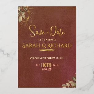 Terracotta Rust Boho Velvet Wedding Save the Date