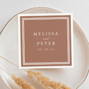 Terracotta Rust Classic Personalized Wedding Napkin