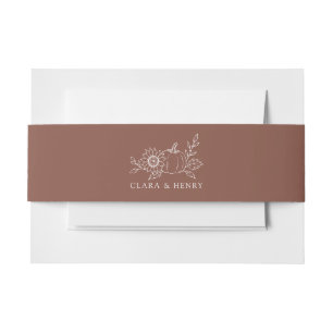 Terracotta Rust Fall Wedding Invitation Belly Band