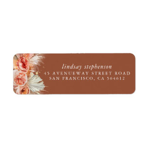 Terracotta Rust Floral Pampas Fête d'automne en he