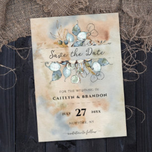 Terracotta Rust Flowers Boho Earthy Fall Foliage Invitation