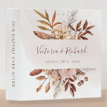 Terracotta Rust Flowers Boho Fall Foliage Wedding Binder<br><div class="desc">Modern bohemian style wedding album featuring watercolor flowers and fall leaves in earthy tones like rust brown,  burnt orange and terracotta. Perfect choice for autumn weddings.</div>