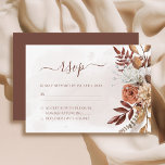 Terracotta Rust Flowers Boho Fall Foliage Wedding RSVP Card<br><div class="desc">Modern boho style wedding response cards featuring watercolor flowers and fall leaves in earthy tones like rust brown,  burnt orange and terracotta. Perfect choice for autumn weddings.</div>