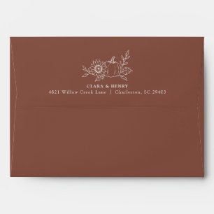Terracotta Rust Pumpkin Wedding Envelope